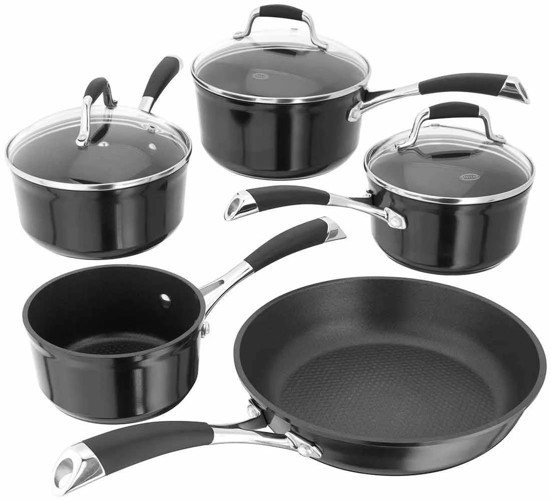 Stellar 3000 5 Piece Pan Set Black 3 Stellar 3000 5 Piece Pan Set Black