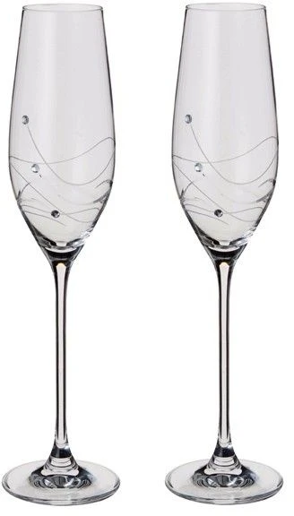 Dartington Glitz Champagne Flute Glasses Pair 3 Dartington Glitz Champagne Flute Glasses Pair