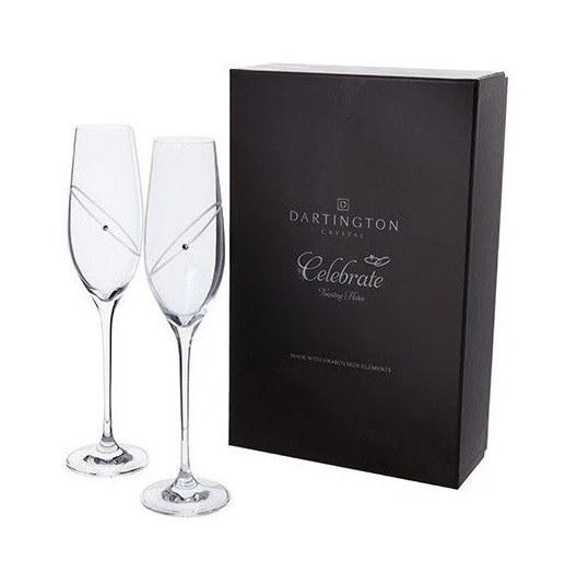 Dartington Celebration Glitz Clear Champagne Flutes 3 Dartington Celebration Glitz Clear Champagne Flutes