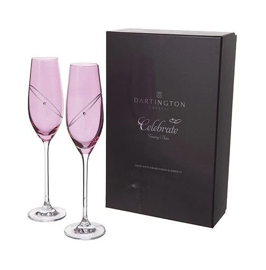 Dartington Celebration Glitz Ruby Champagne Flutes 3 Dartington Celebration Glitz Ruby Champagne Flutes