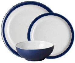 Denby Elements 12 Piece Dinner Set Dark Blue