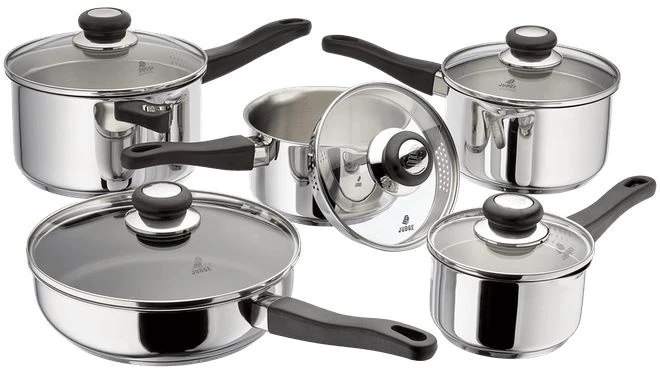 Judge Vista Draining 5 Piece Pan Set 3 Judge Vista Draining 5 Piece Pan Set