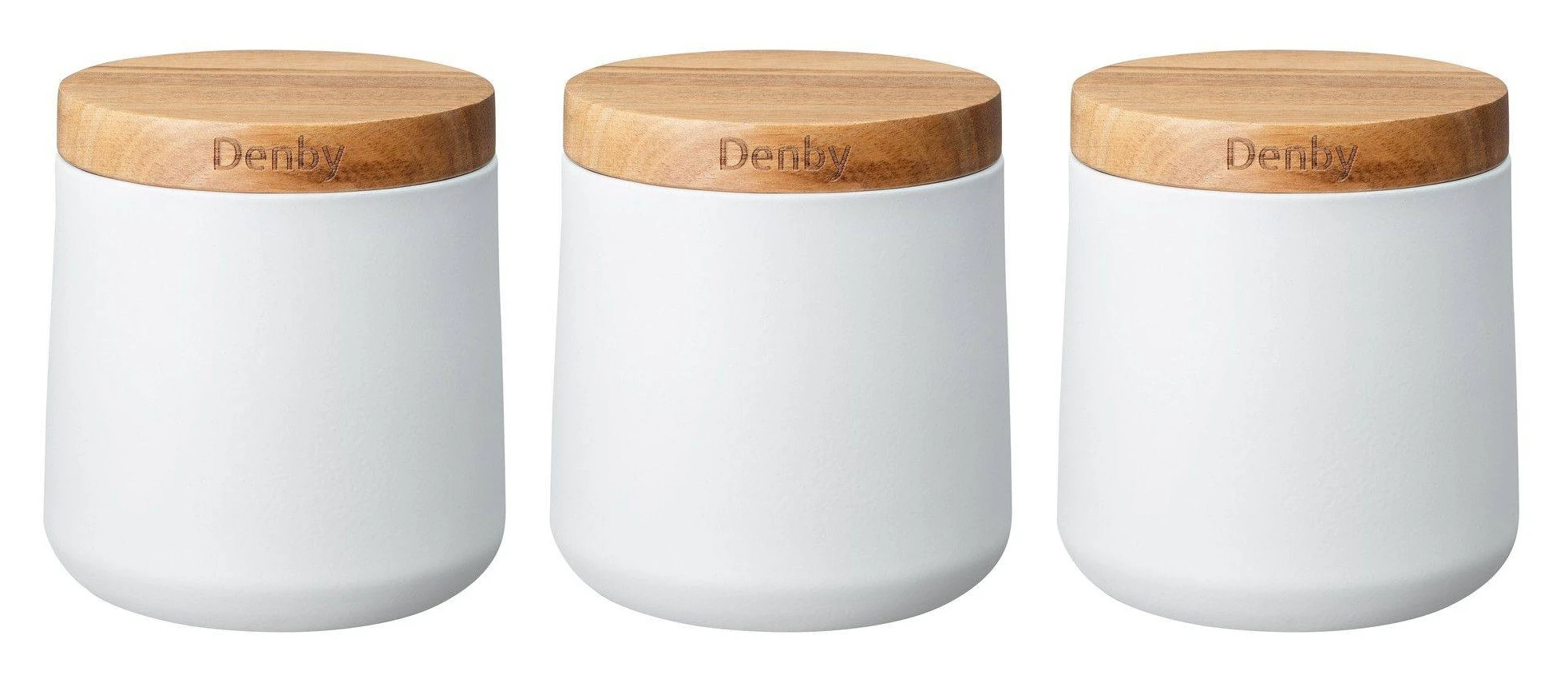 Denby White Storage Canisters Set Of 3 3 Denby White Storage Canisters Set Of 3