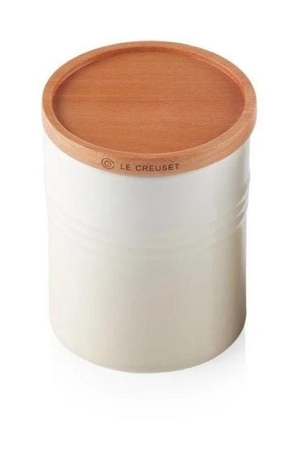 Le Creuset Medium Storage Jar With Wood Lid Meringue 4 Le Creuset Medium Storage Jar With Wood Lid Meringue - Image 2
